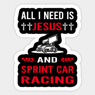 I Need Jesus And Sprint Car Cars Racing Sticker